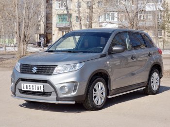 14 799 р. Одинарная защита переднего бампера диаметром 42 мм SLITKOFF Suzuki Vitara LY дорестайлинг (2015-2019)  с доставкой в г. Вологда. Увеличить фотографию 4