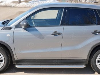 35 549 р. Широкая защита порогов с трубой диаметром 42 мм SLITKOFF v3 Suzuki Vitara LY дорестайлинг (2015-2019)  с доставкой в г. Вологда. Увеличить фотографию 2