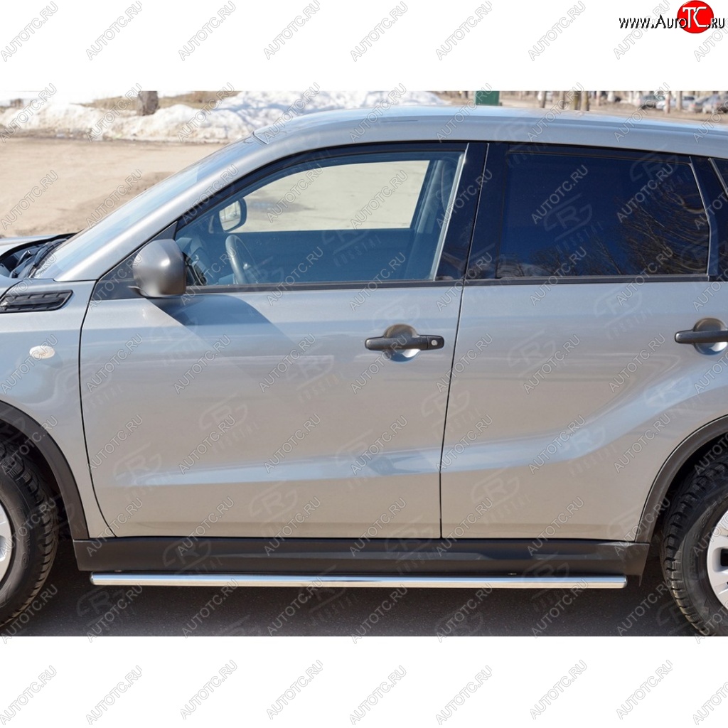 17 299 р. Защита порогов SLITKOFF из круглой трубы диаметром 42 мм v3 Suzuki Vitara LY дорестайлинг (2015-2019)  с доставкой в г. Вологда