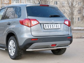12 999 р. Защита заднего бампера (Ø42 мм, нержавейка) SLITKOFF Suzuki Vitara LY дорестайлинг (2015-2019)  с доставкой в г. Вологда. Увеличить фотографию 2