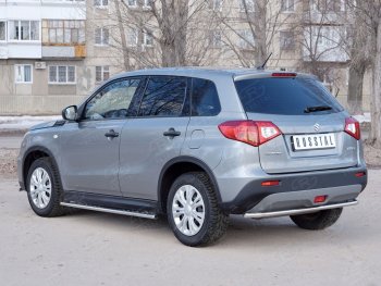 12 999 р. Защита заднего бампера (Ø42 мм, нержавейка) SLITKOFF Suzuki Vitara LY дорестайлинг (2015-2019)  с доставкой в г. Вологда. Увеличить фотографию 3