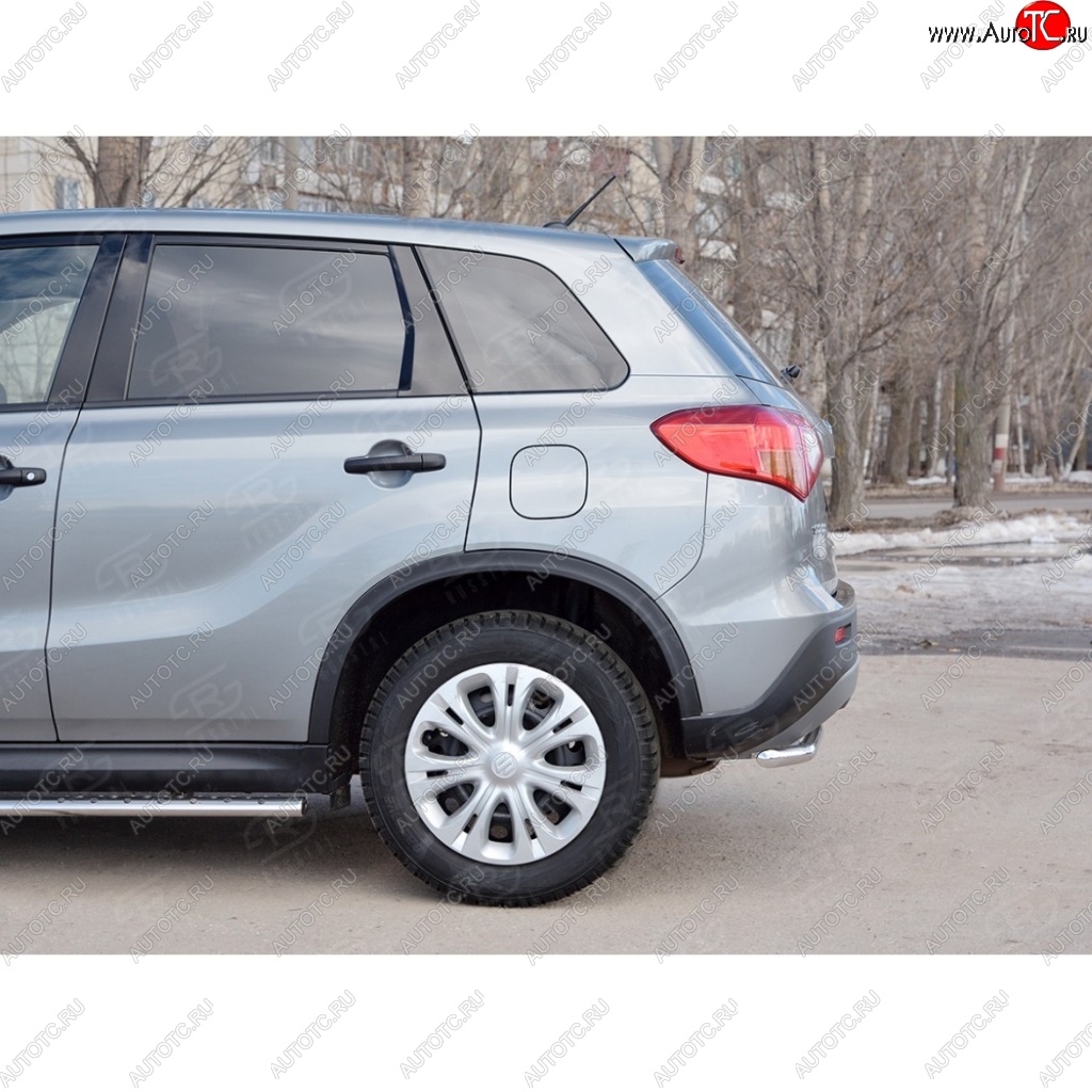 12 999 р. Защита заднего бампера (Ø42 мм, нержавейка) SLITKOFF Suzuki Vitara LY дорестайлинг (2015-2019)  с доставкой в г. Вологда