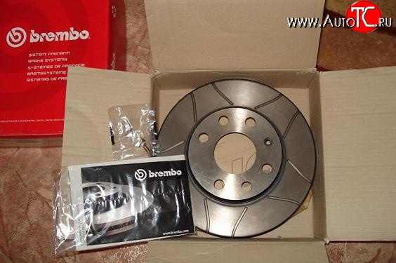 6 449 р. Передний тормозной диск Brembo Max 14 с вентиляцией и проточками Лада Приора 2172 хэтчбек дорестайлинг (2008-2014)  с доставкой в г. Вологда