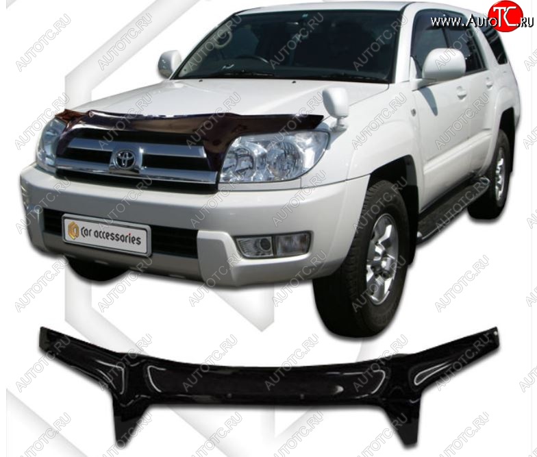 2 599 р. Дефлектор капота (N215) CA-Plastic  Toyota 4Runner  N210 (2002-2005) дорестайлинг (Classic черный, Без надписи)  с доставкой в г. Вологда