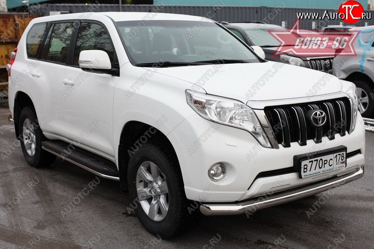 18 854 р. Защита переднего бампера одинарная Souz-96 (d76) Toyota Land Cruiser Prado J150 1-ый рестайлинг (2013-2017)  с доставкой в г. Вологда