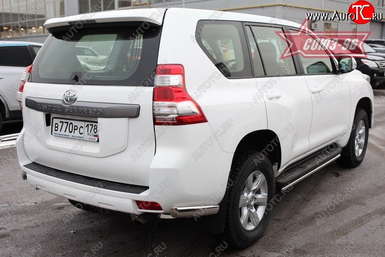 23 309 р. Защита заднего бампера из боковых уголков Souz-96 (d75х42) Toyota Land Cruiser Prado J150 1-ый рестайлинг (2013-2017)  с доставкой в г. Вологда