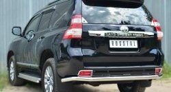 17 999 р. Одинарная защита заднего бампера из трубы диаметром 63 мм SLITKOFF Toyota Land Cruiser Prado J150 1-ый рестайлинг (2013-2017)  с доставкой в г. Вологда. Увеличить фотографию 4