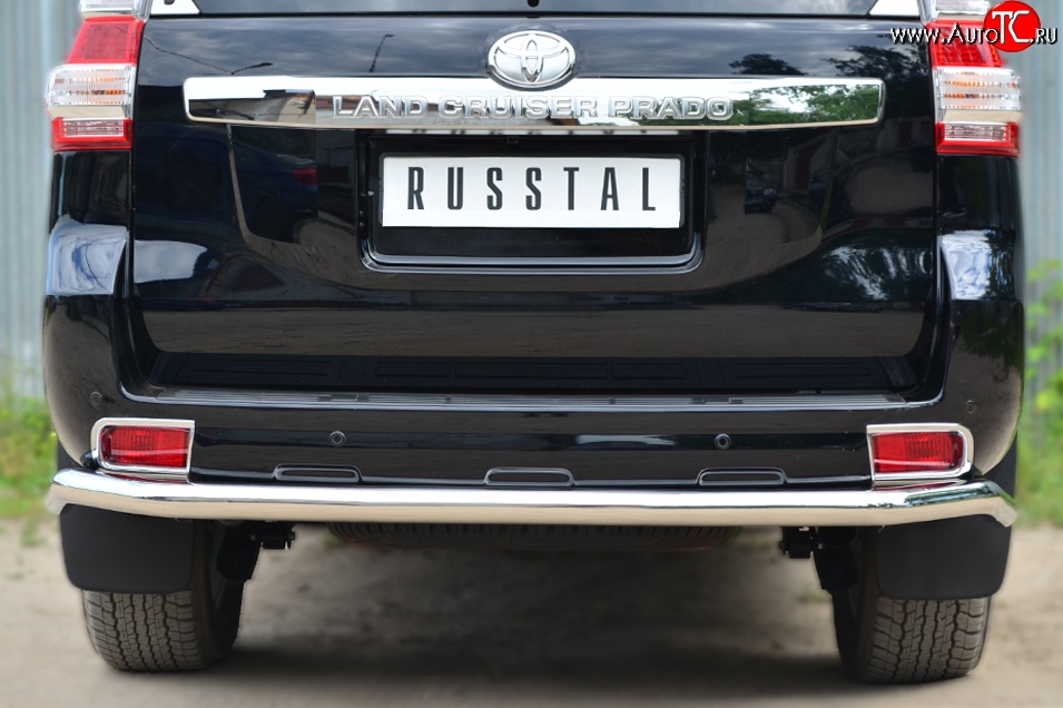 17 999 р. Одинарная защита заднего бампера из трубы диаметром 63 мм SLITKOFF Toyota Land Cruiser Prado J150 1-ый рестайлинг (2013-2017)  с доставкой в г. Вологда