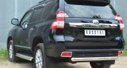 16 649 р. Защита заднего бампера (Ø76 мм, нержавейка) SLITKOFF Toyota Land Cruiser Prado J150 1-ый рестайлинг (2013-2017)  с доставкой в г. Вологда. Увеличить фотографию 4