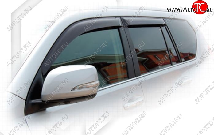 2 299 р. Дефлектора окон CA-Plastiс Toyota Land Cruiser Prado J150 1-ый рестайлинг (2013-2017) (Classic полупрозрачный, Без хром.молдинга, Крепление только на скотч)  с доставкой в г. Вологда