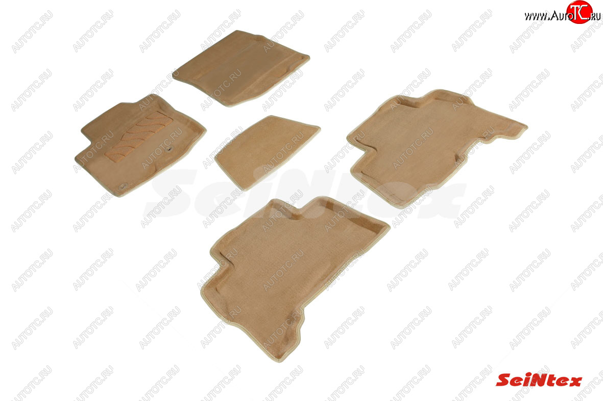 7 999 р. Текстильные 3D коврики в салон SEINTEX с подл  Toyota Land Cruiser Prado  J150 (2013-2020) 1-ый рестайлинг, 2-ой рестайлинг (бежевые)  с доставкой в г. Вологда