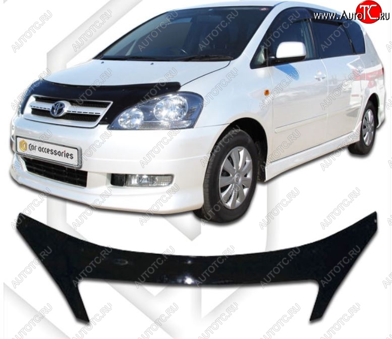 2 399 р. Дефлектор капота CA-Plastiс exclusive Toyota Picnic XM20 дорестайлинг (2001-2003) (Classic черный, Без надписи)  с доставкой в г. Вологда