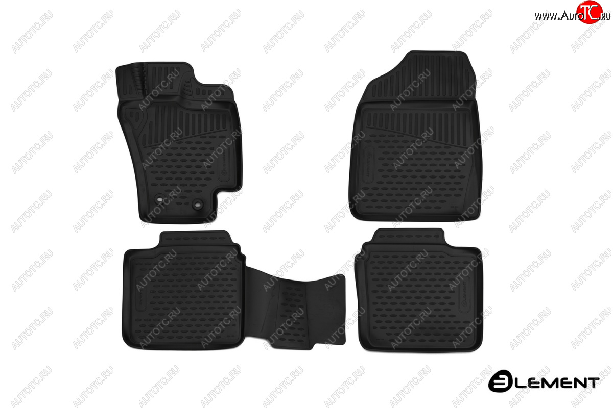 4 799 р. Комплект 3D ковриков салона правый руль Element (полиуретан) Toyota Allion T260 седан 1-ый рестайлинг (2010-2016) (Черные)  с доставкой в г. Вологда