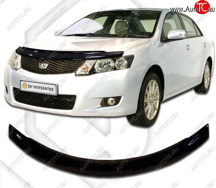 1 999 р. Дефлектор капота CA-Plastic Toyota Allion T260 седан 1-ый рестайлинг (2010-2016) (Classic черный, Без надписи)  с доставкой в г. Вологда