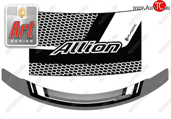 2 199 р. Дефлектор капота CA-Plastiс  Toyota Allion  T260 (2007-2016) седан дорестайлинг, седан 1-ый рестайлинг (Серия Art черная)  с доставкой в г. Вологда