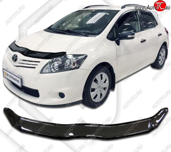 1 899 р. Дефлектор капота CA-Plastiс  Toyota Auris  E150 (2010-2012) хэтчбэк 5 дв. рестайлинг (Classic черный, Без надписи)  с доставкой в г. Вологда