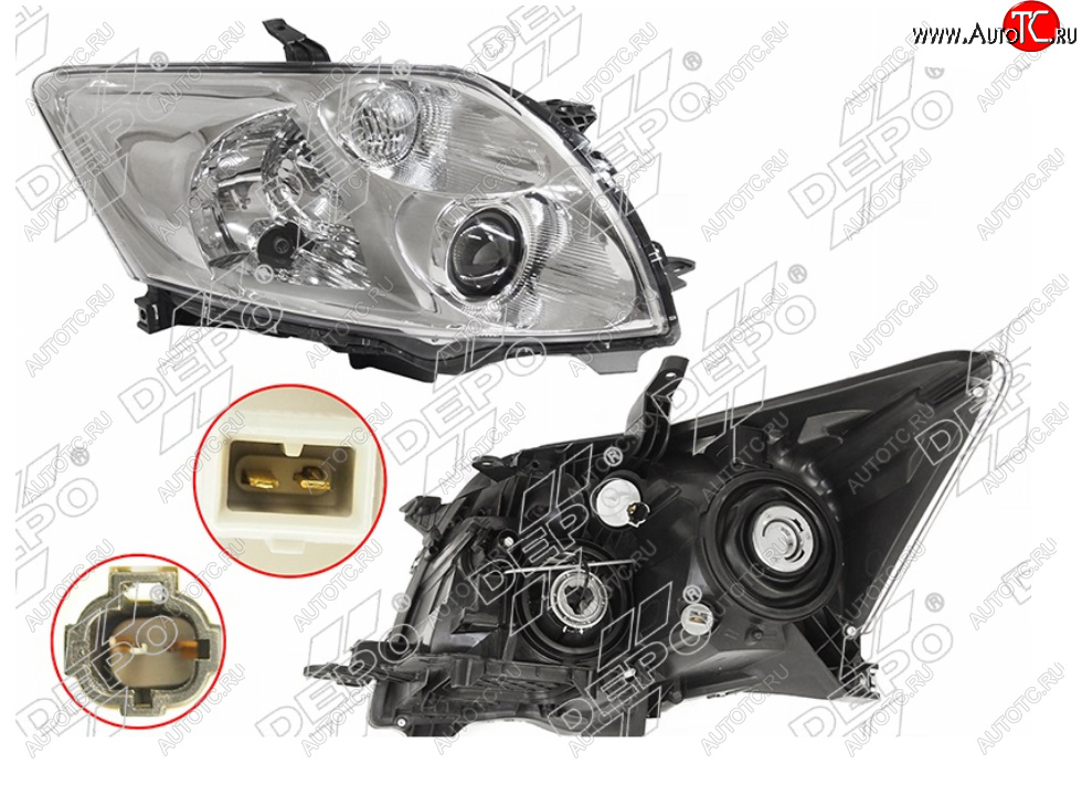 10 099 р. Правая фара (под электрокорректор, Евросвет) DEPO  Toyota Auris  E150 (2006-2010) хэтчбэк 5 дв. дорестайлинг  с доставкой в г. Вологда