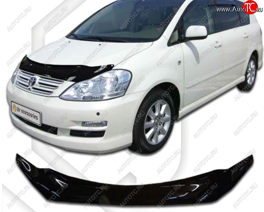 2 079 р. Дефлектор капота CA-Plastiс  Toyota Avensis Verso  MPV (2001-2010) (Classic черный, Без надписи)  с доставкой в г. Вологда