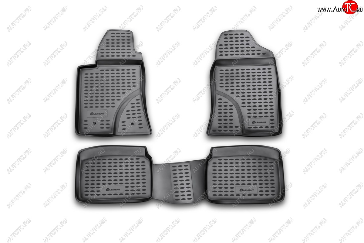 2 589 р. Коврики в салон Element 4 шт. (полиуретан) Toyota Avensis T250 седан дорестайлинг (2003-2006) (Черные)  с доставкой в г. Вологда