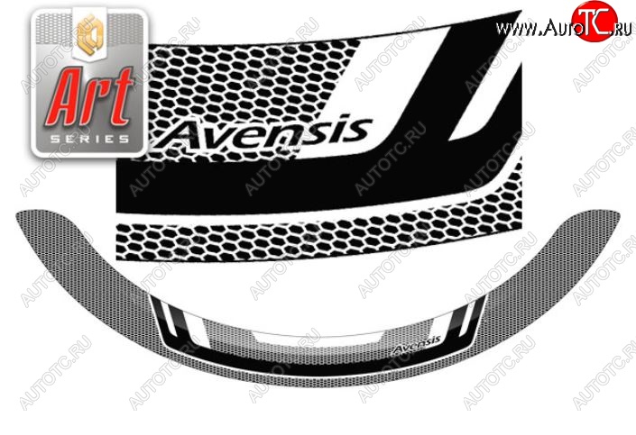 2 479 р. Дефлектор капота CA-Plastiс  Toyota Avensis ( T270 седан,  T270 универсал) (2008-2015) дорестайлинг, 1-ый рестайлинг (Серия Art черная)  с доставкой в г. Вологда