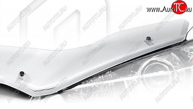 2 399 р. Дефлектор капота (NCP96, KSP92, SCP92) CA-Plastiс  Toyota Belta/Yaris  XP90 (2005-2012) седан (Шелкография серебро)  с доставкой в г. Вологда
