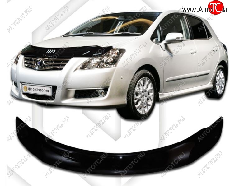2 199 р. Дефлектор капота CA-Plastic Toyota Blade хэтчбек (2006-2012) (Classic черный, Без надписи)  с доставкой в г. Вологда