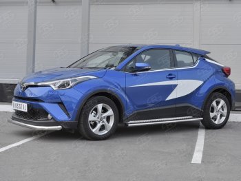 15 399 р. Защита переднего бампера (Ø63 мм, нержавейка) SLITKOFF Toyota C-HR NGX10, ZGX10 дорестайлинг (2016-2019)  с доставкой в г. Вологда. Увеличить фотографию 2