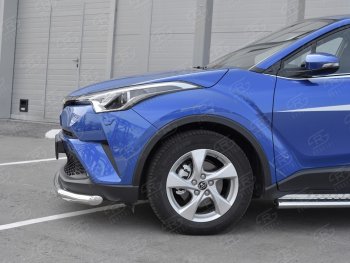 15 399 р. Защита переднего бампера (Ø63 мм, нержавейка) SLITKOFF Toyota C-HR NGX10, ZGX10 дорестайлинг (2016-2019)  с доставкой в г. Вологда. Увеличить фотографию 3