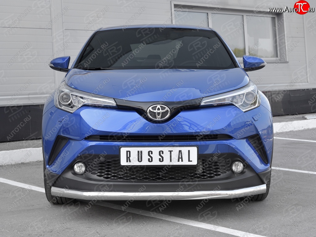 15 399 р. Защита переднего бампера (Ø63 мм, нержавейка) SLITKOFF Toyota C-HR NGX10, ZGX10 дорестайлинг (2016-2019)  с доставкой в г. Вологда
