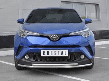 16 999 р. Защита переднего бампера (2 трубы Ø42 мм, нержавейка) SLITKOFF Toyota C-HR NGX10, ZGX10 дорестайлинг (2016-2019)  с доставкой в г. Вологда. Увеличить фотографию 2