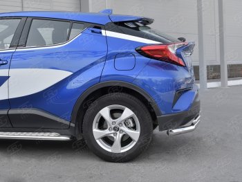 17 999 р. Защита заднего бампера (2 трубы Ø63 и 42 мм, нержавейка) SLITKOFF Toyota C-HR NGX10, ZGX10 дорестайлинг (2016-2019)  с доставкой в г. Вологда. Увеличить фотографию 3