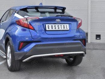 15 749 р. Защита заднего бампера (Ø42 мм волна, нержавейка) SLITKOFF Toyota C-HR NGX10, ZGX10 дорестайлинг (2016-2019)  с доставкой в г. Вологда. Увеличить фотографию 4
