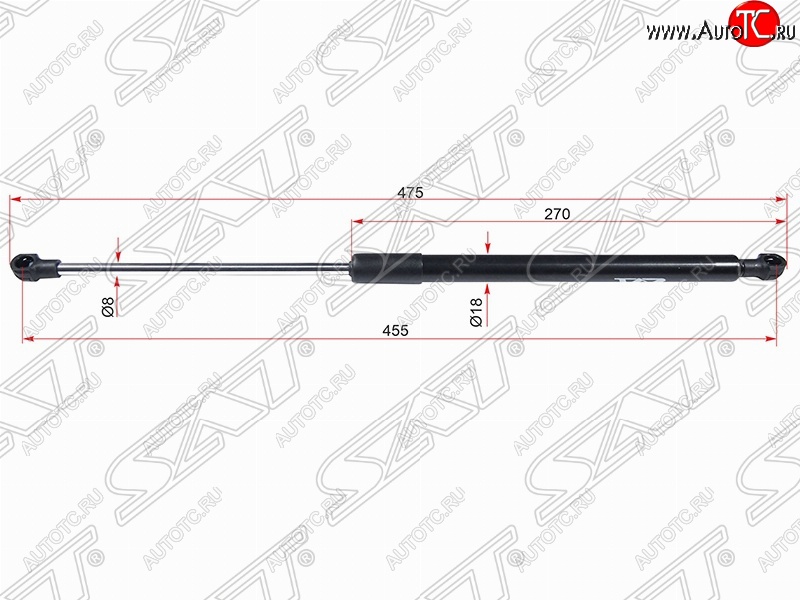 799 р. Левый газовый упор крышки багажника SAT Toyota Caldina T240 универсал дорестайлинг (2002-2004)  с доставкой в г. Вологда