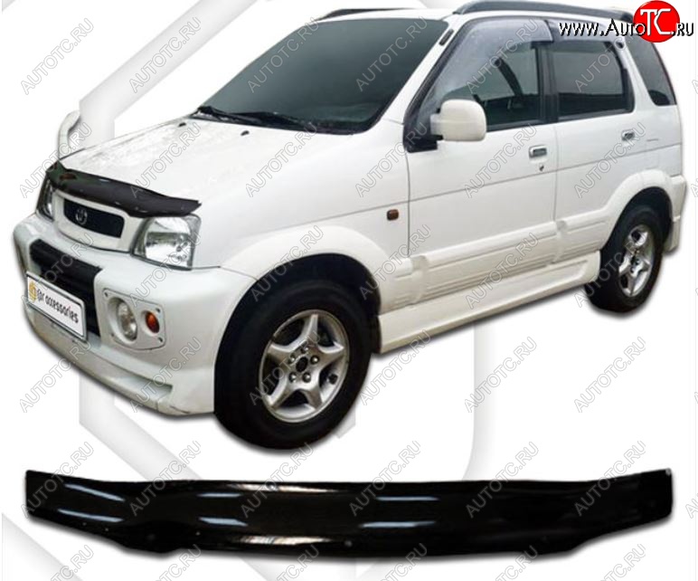 1 999 р. Дефлектор капота (J100,102,122) CA-Plastiс  Toyota Cami  J100 (1999-2000) дорестайлинг (Classic черный, Без надписи)  с доставкой в г. Вологда