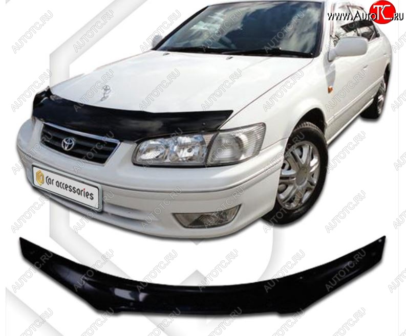 2 079 р. Дефлектор капота  Camry V20-V25 CA-Plastic  Toyota Camry  XV20 (1999-2001) (Classic черный, Без надписи)  с доставкой в г. Вологда