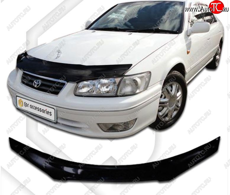 2 079 р. Дефлектор капота  Camry Gracia Wagon (MCV21W, MCV25W, SXV20W, SXV25W) CA-Plastiс  Toyota Camry  XV20 (1999-2001) (Classic черный, Без надписи)  с доставкой в г. Вологда