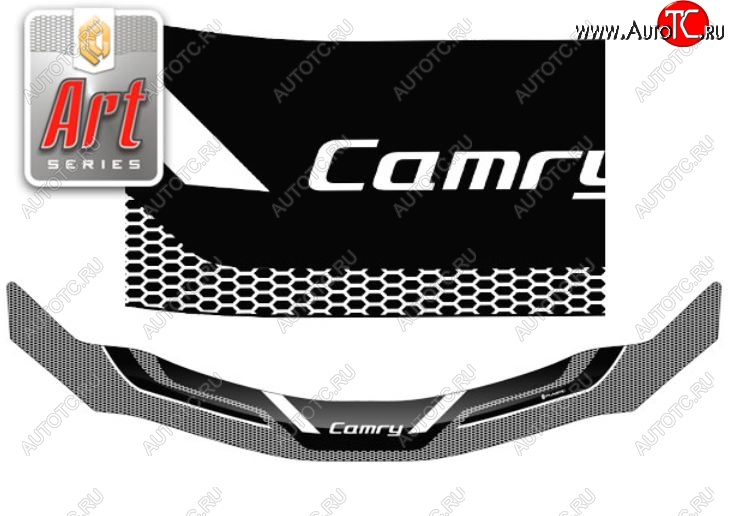 2 299 р. Дефлектор капота CA-Plastiс  Toyota Camry  XV40 (2009-2011) рестайлинг (Серия Art белая)  с доставкой в г. Вологда