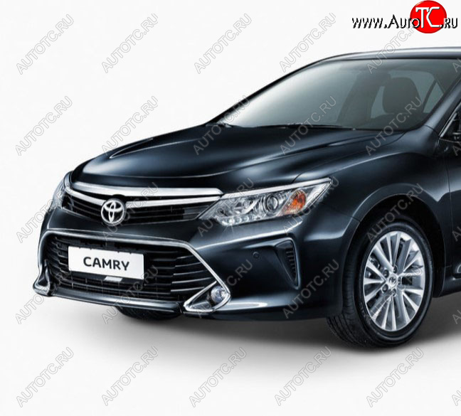 150 999 р. Передний бампер Original (без омывателей фар) Toyota Camry XV55 1-ый рестайлинг (2014-2017) (Неокрашенный)  с доставкой в г. Вологда