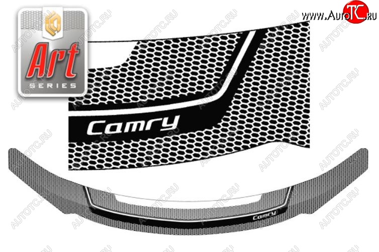 2 299 р. Дефлектор капота CA-Plastiс  Toyota Camry  XV55 (2014-2018) 1-ый рестайлинг, 2-ой рестайлинг (Серия Art серебро)  с доставкой в г. Вологда