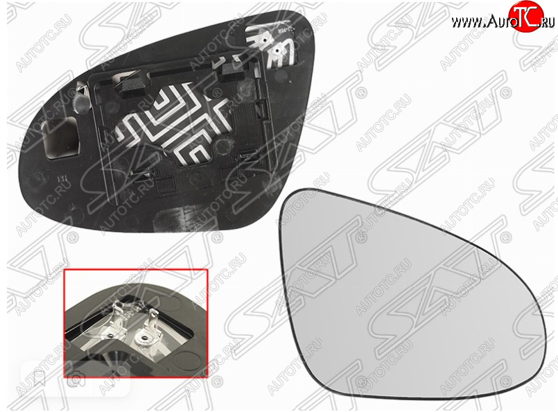 539 р. Правое полотно зеркала SAT (сферическое с обогревом, правое) Toyota Camry XV50 дорестайлинг (2011-2014)  с доставкой в г. Вологда