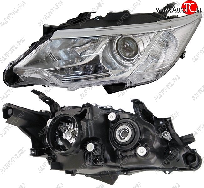 5 749 р. Левая фара SAT (под ксенон, ДХО, с электрокорректором)  Toyota Camry  XV55 (2014-2017) 1-ый рестайлинг  с доставкой в г. Вологда
