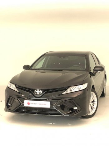 14 699 р. Накладка переднего бампера Yurol Toyota Camry XV70 дорестайлинг (2017-2021) (Неокрашенная)  с доставкой в г. Вологда. Увеличить фотографию 2