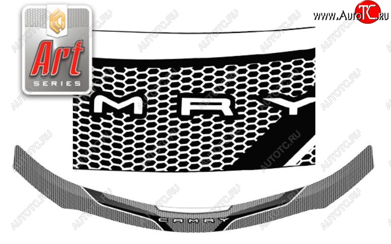 2 199 р. Дефлектор капота CA-Plastiс  Toyota Camry  XV70 (2017-2021) дорестайлинг (Серия Art черная)  с доставкой в г. Вологда