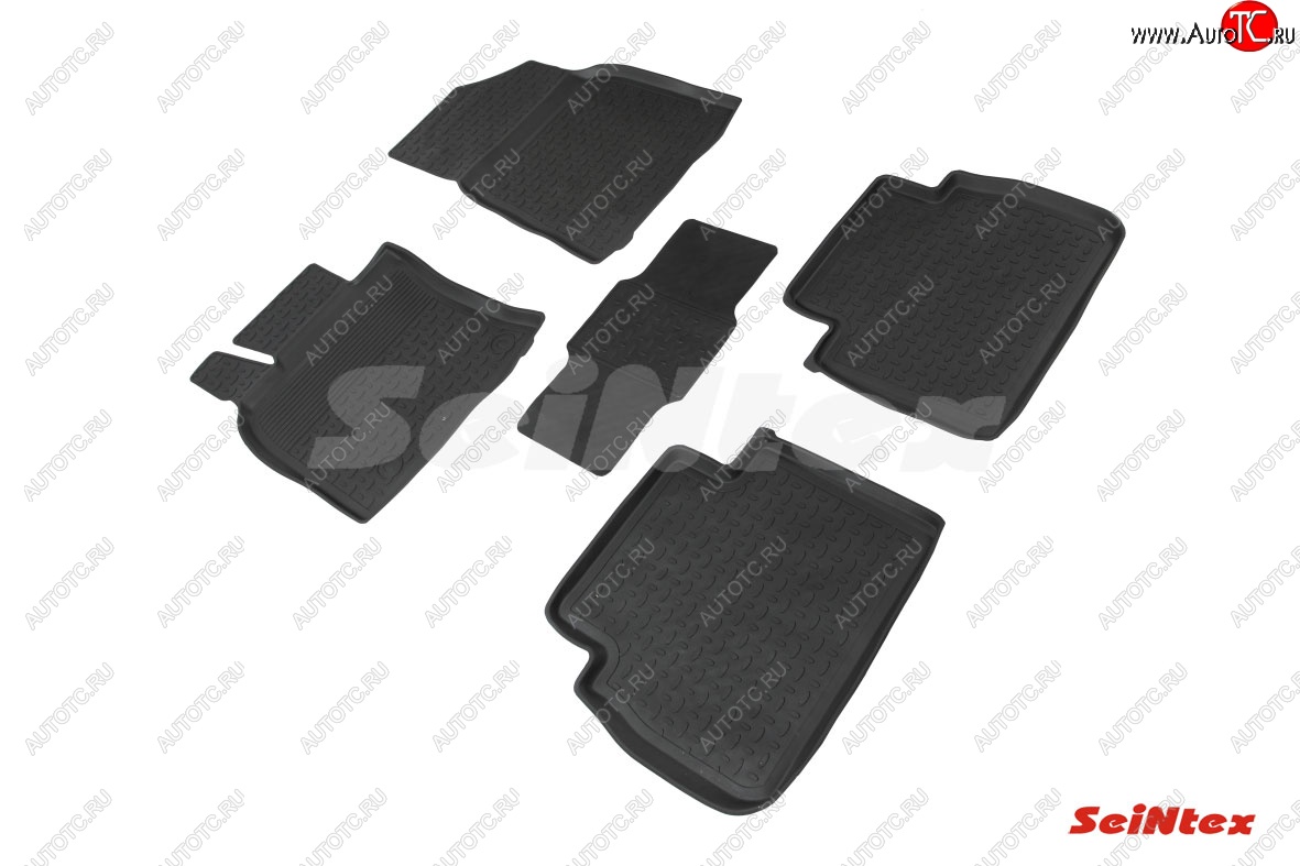 3 199 р. Резиновые коврики в салон с высоким бортом SeiNtex  Toyota Camry  XV70 (2017-2021) дорестайлинг  с доставкой в г. Вологда