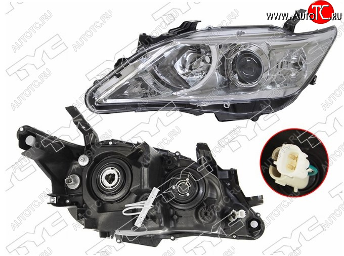 10 649 р. Левая фара передняя TYC (галоген, под корректор, Евросвет) Toyota Camry XV50 дорестайлинг (2011-2014)  с доставкой в г. Вологда