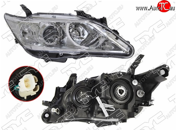 10 649 р. Правая фара передняя TYC (галоген, под корректор, Евросвет) Toyota Camry XV50 дорестайлинг (2011-2014)  с доставкой в г. Вологда