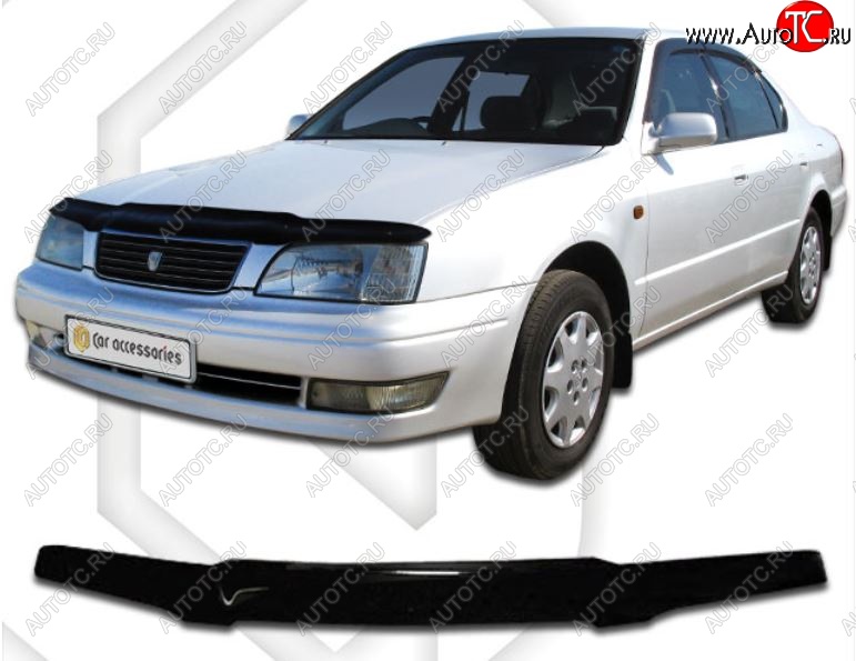 1 899 р. Дефлектор капота CA-Plastiс Toyota Camry V40 (1994-1998) (Classic черный, Без надписи)  с доставкой в г. Вологда