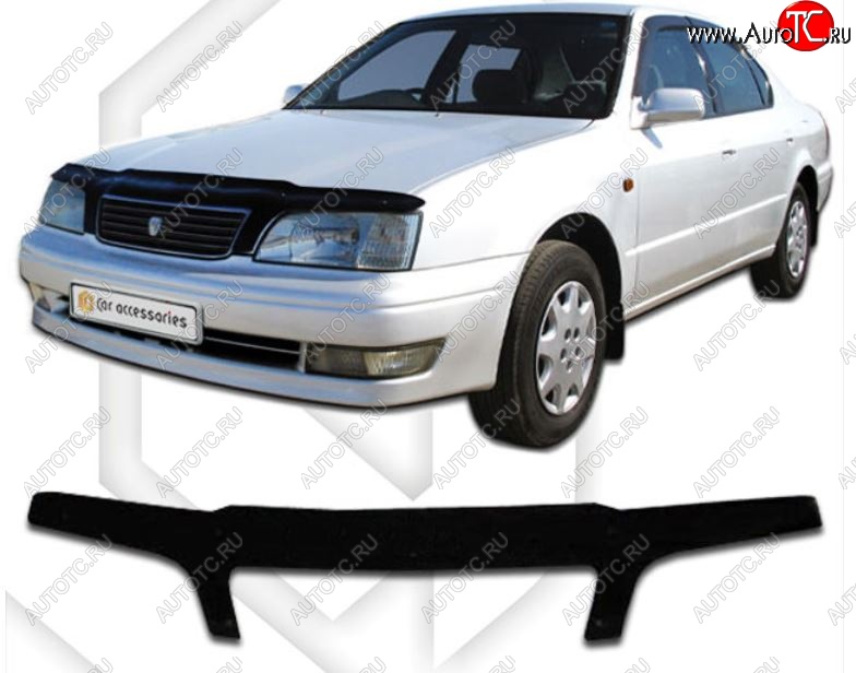 2 199 р. Дефлектор капота CA-Plastiс exclusive Toyota Camry V40 (1994-1998) (Classic черный, Без надписи)  с доставкой в г. Вологда