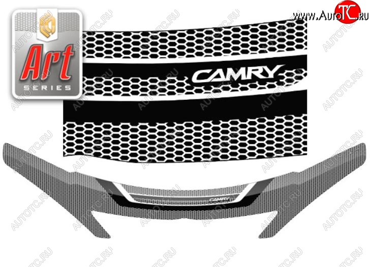 2 599 р. Дефлектор капота CA-Plastiс  Toyota Camry  XV30 (2001-2004) дорестайлинг (Серия Art серебро)  с доставкой в г. Вологда