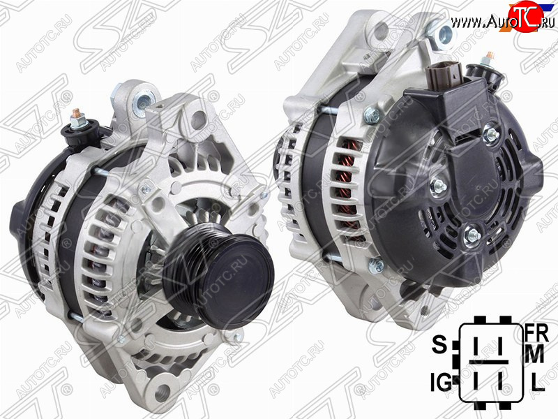 10 899 р. Генератор SAT (12V, 100A, 3,0/3,5/2GRFE/4GR-FSE) Toyota Camry XV40 рестайлинг (2009-2011)  с доставкой в г. Вологда